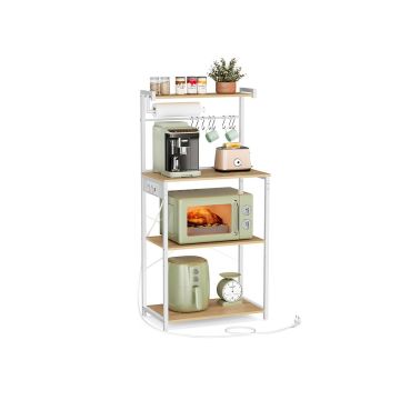 Virtuves plaukts VASAGLE KKS014Y02, 4 līmeņi, ozolkoka/balta, 60 × 140 × 40 cm