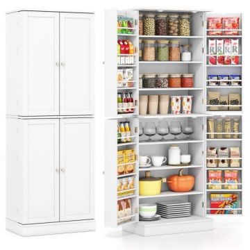 Kitchen pantry cabinet, 2 doors, 6 shelves, 60 × 166.5 × 35 cm