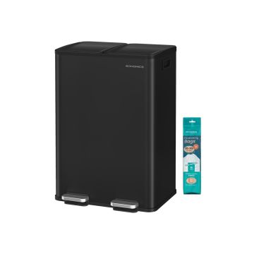 Virtuves atkritumu tvertne SONGMICS LTB741B02, 2 × 30 l, 47,6 × 66,9 × 37,7 cm