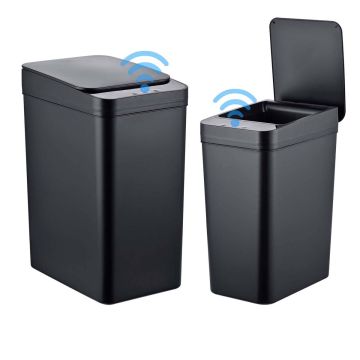 Virtuves atkritumu tvertņu komplekts Relaxdays, 2 gab., 9 l un 15 l, Melns