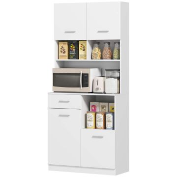 Кухонный шкаф Homcom 80x35x180см, белого цвета
