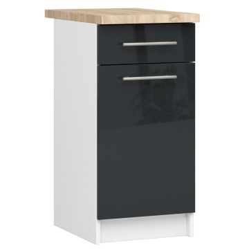 Кухонный шкаф OLIWIA S40, со столешницей, белый/серый, 40 × 85 × 46 см