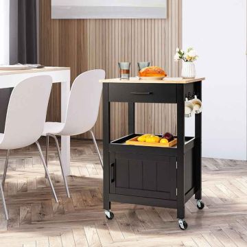 Kitchen cabinet-island trolley, 1 drawer, 1 shelf, 1 door cabinet, 56 × 89 × 46 cm