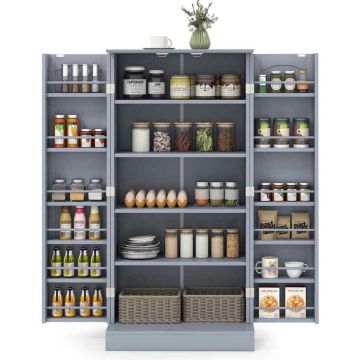 Kitchen cabinet, with countertop and storage, Gray, 60 × 40 × 120 cm