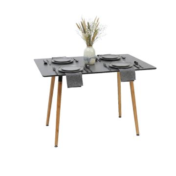 Virtuves galds Relaxdays 10053165_8710, četrstūrains, līdz 4 vietām, Melns, 70 × 75 × 110 cm