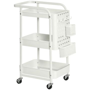 Кухонная тележка Homcom 51,5x32x75,6см, белого цвета