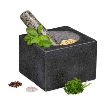 Кухонная ступка и пестик Relaxdays 10029961.0, набор из 2 предметов, 14,5 × 10,5 × 14,5 см