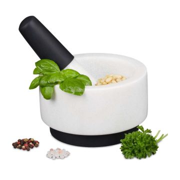 Кухонная ступка и пестик Relaxdays 10029962.0, набор из 2 предметов, Ø 14 × 8 см