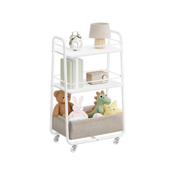 Kitchen trolley VASAGLE LILEA LRC001WB01, 3-tier, White/brown, 43 × 81 × 30 cm