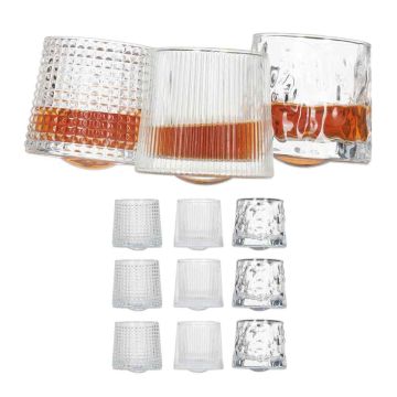 Viskija glāzes, 12 gab., 3 dizaini, 150 ml, Ø 8 × 7,5 cm