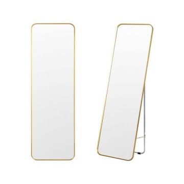 Full-length mirror, free-standing or hanging, Gold, 40 × 130 cm