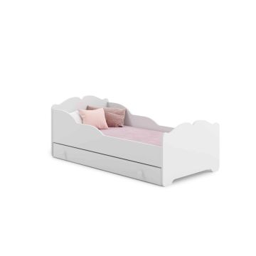 Детская кровать Анна с выдвижным ящиком и матрасом, 164 см x 85 см x 63 см.