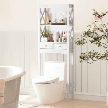 Vannas istabas plaukts, 3 plaukti un 2 atvilktnes, 59,69 × 20,32 × 165,1 cm