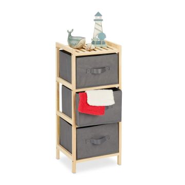 Vannasistabas plaukts Relaxdays 10036812_111, 3 atvilktnes, 28 × 65 × 25,5 cm