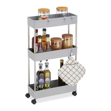 Vannas istabas plaukts Relaxdays 10039868_111, 3 līmeņi, 4 āķi, 15,5 × 70 × 40,5 cm