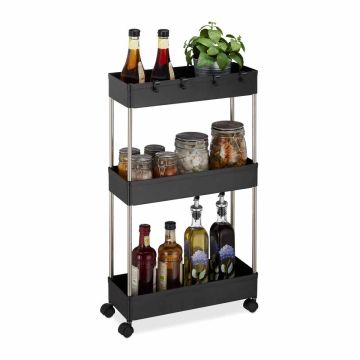 Vannas istabas plaukts Relaxdays 10039868_46, 3 līmeņi, 4 āķi, 15,5 × 70 × 40,5 cm