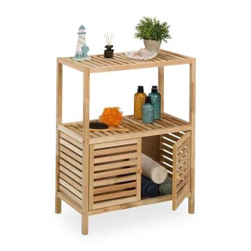 Vannas istabas plaukts Relaxdays 10050651.0, 2 plaukti un skapīša nodalījums, 67,5 × 86 × 35,5 cm
