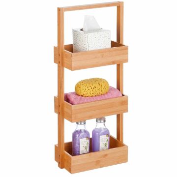 Vannas istabas plaukts Relaxdays 10053695, 3 atvērti plaukti, 26 × 70 × 17 cm