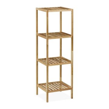 Vannas istabas plaukts Relaxdays, 4 plaukti, Brūna, 35,5 × 113 × 35,5 cm