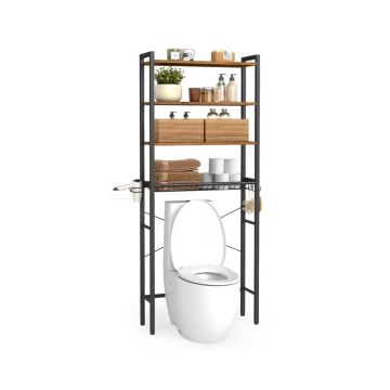 Vannas istabas plaukts VASAGLE BTS114KD01, 3 āķi, 60 × 173 × 24 cm