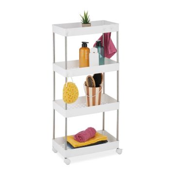 Vannas istabas ratiņu plaukts Relaxdays 10048025.0, 4 plaukti, 41,5 × 88 × 23,5 cm