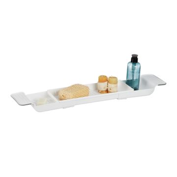 Vannas paplāte Relaxdays 10048027.0, Izvelkama, 17,5 × 6 × 55,5–78 cm