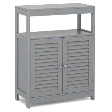 Bathroom cabinet, 2 doors, 1 shelf, White/gray, 59.69 × 80.01 × 30.48 cm