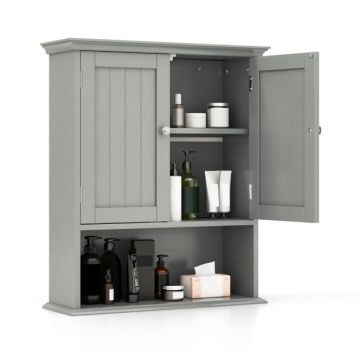 Bathroom cabinet, 2 doors, Gray, 59.69 × 71.12 × 19.05 cm