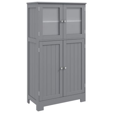 Bathroom cabinet, 3-position adjustable shelf, Grey, 58.42 × 109.22 × 30.48 cm