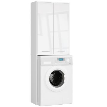 Шкафчик для ванной комнаты AKORD FIN 180, 2 дверцы, Белый, 64 × 180 × 30 см