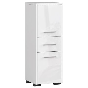 Шкафчик для ванной FIN 2D 1SZ, 2 дверцы, 1 ящик, Белый, 30 × 85 × 30 см