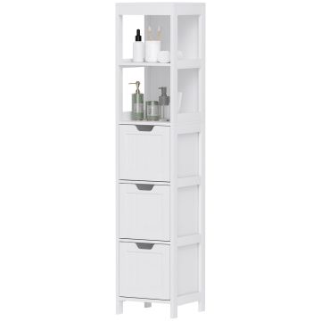 Тумба для ванной Homcom 30x30x142,4см, белого цвета