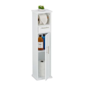 Тумба для ванной Relaxdays 10046274.0, с дверцей и ящиком, 22 × 87,5 × 17,5 см