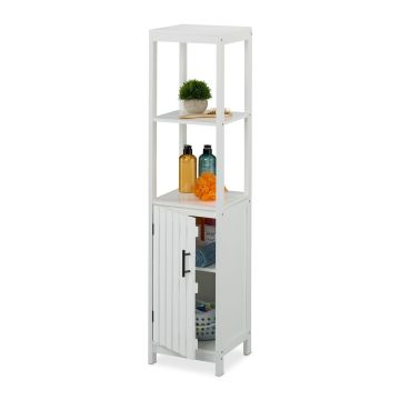 Vannas istabas skapis Relaxdays 10050605.0, 4 nodalījumi, Balta/melna, 30 × 129 × 30 cm