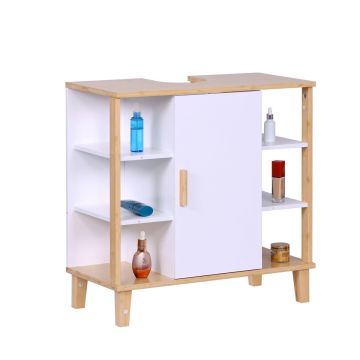 Vannas istabas skapis Relaxdays, 6 plaukti, 64 × 65 × 31 cm