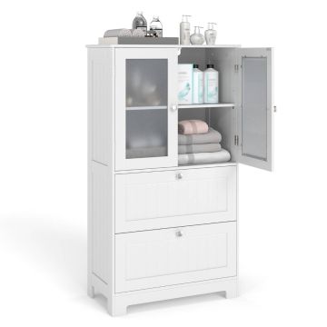 Bathroom cabinet, with 2 drawers, 59.69 × 30.48 × 107.95 cm