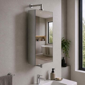 Vannas istabas skapis ar spoguli Relaxdays 10053647.0, 3 nodalījumi, 25 × 75 × 12 cm