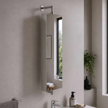 Vannas istabas skapis ar spoguli Relaxdays 10053648.0, 6 nodalījumi, 25 × 136 × 12 cm