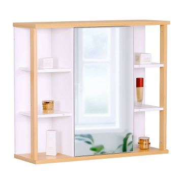 Vannas istabas skapītis ar spoguli Relaxdays, 62 × 64 × 21 cm