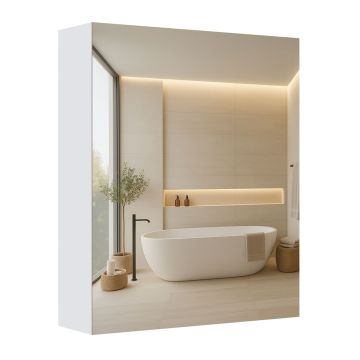 SONGMICS bathroom cabinet with mirror, 1 door, 50 × 60 × 13 cm