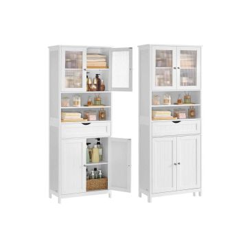 Vannas istabas skapis VASAGLE BBC768W01, augsts, ar LED apgaismojumu, 60 × 170 × 30 cm