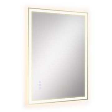 Vannas istabas spogulis SONGMICS, ar LED apgaismojumu, Balts, 70,7 × 50,7 cm