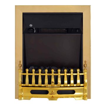 Elektriskais kamīns Homcom 48,2x18,5x59,2cm, zelta/melnas krāsas