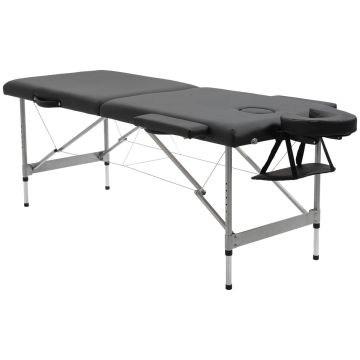 Masāžas galds Homcom 186x71x83cm, melnas/pelēkas krāsas