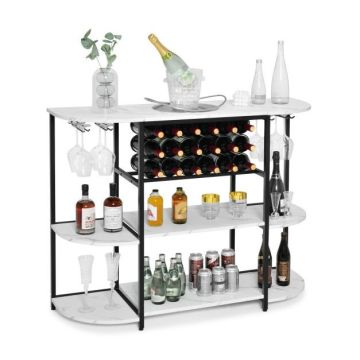 Wine bottle rack, 18 bottles, 8 glasses