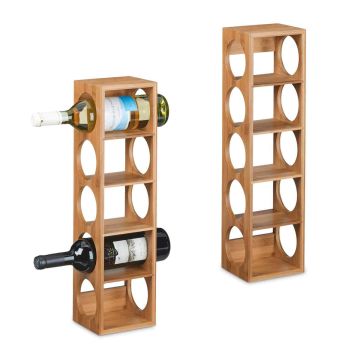 Vīna plaukti Relaxdays 10046368.0, 2 gab., 5 pudelēm, 14 × 53 × 12 cm