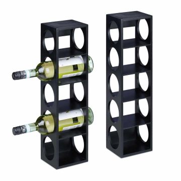 Vīna plaukti Relaxdays 10046372.0, 2 gab., 5 pudelēm, 14 × 53 × 12 cm