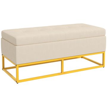 Solains ar kastīti Homcom 110x44x49cm, smilšu/zelta krāsā