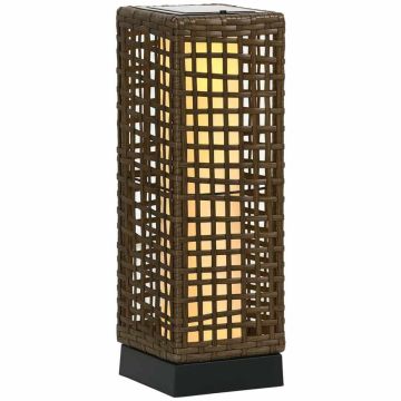 Dārza laterna ar saules bateriju Outsunny 15,5x15,5x46cm, brūnā krāsā
