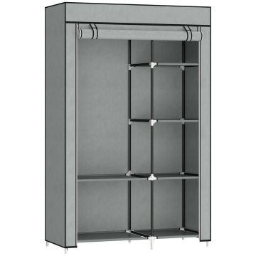 Auduma skapis Homcom 103x43x162.5cm., pelēks/melns